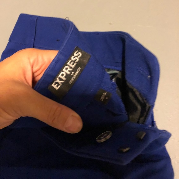 Express royal blue cropped dress pants - Picture 3 of 4